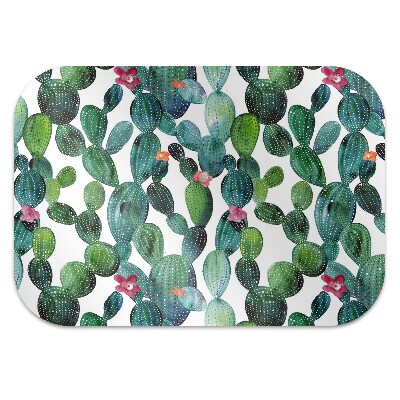 Office chair floor protector Cactus with flowers