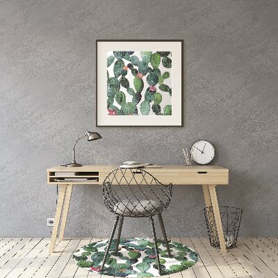 Office chair floor protector Cactus with flowers