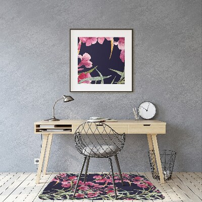 Office chair mat watercolor Flowers