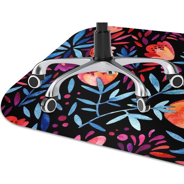 Desk chair mat floral pattern