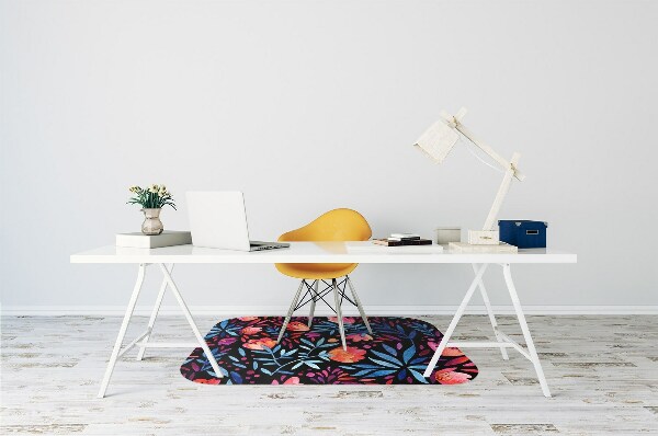 Desk chair mat floral pattern