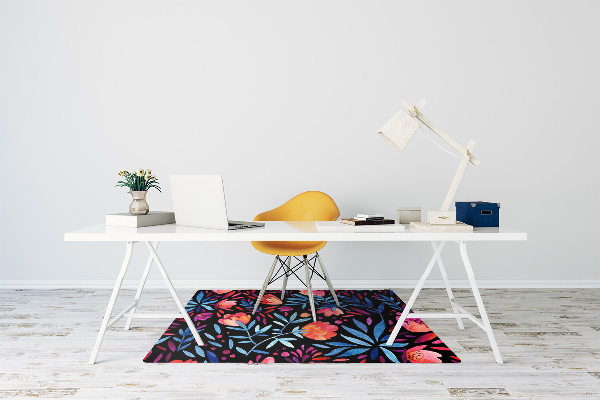 Desk chair mat floral pattern