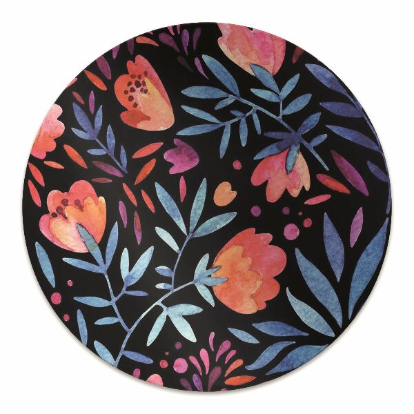 Desk chair mat floral pattern
