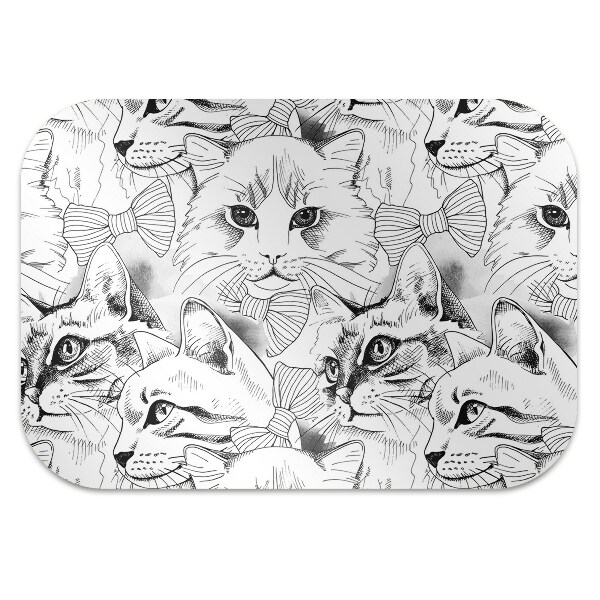 Office chair mat sketched cats