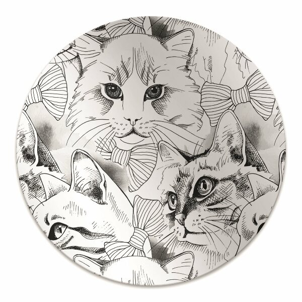 Office chair mat sketched cats