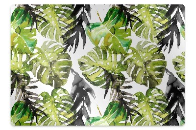 Office chair mat watercolor leaves