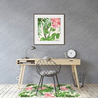 Desk chair mat flowers hawaii