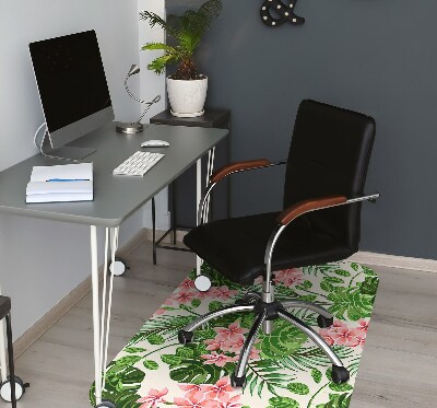 Desk chair mat flowers hawaii