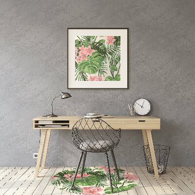 Desk chair mat flowers hawaii