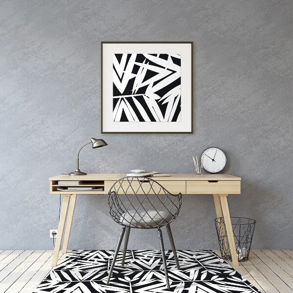 Office chair mat Black-and-white pattern