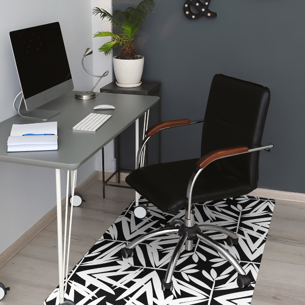 Office chair mat Black-and-white pattern