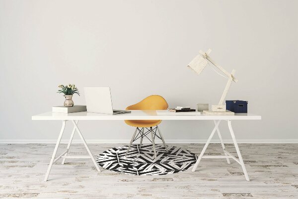Office chair mat Black-and-white pattern