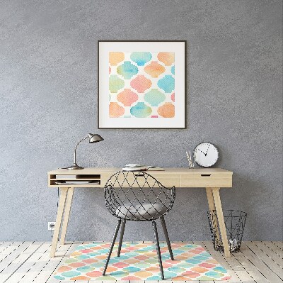 Desk chair mat colorful pattern