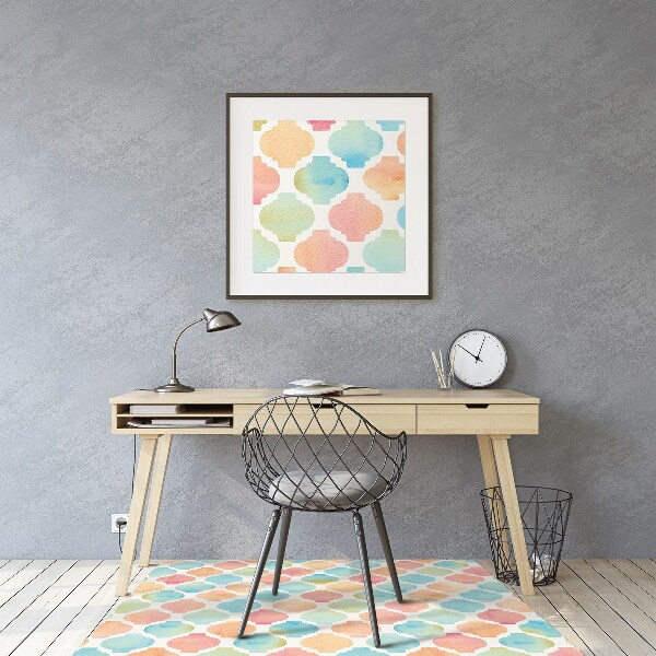 Desk chair mat colorful pattern