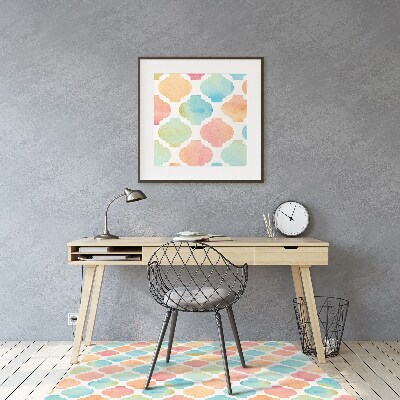 Desk chair mat colorful pattern