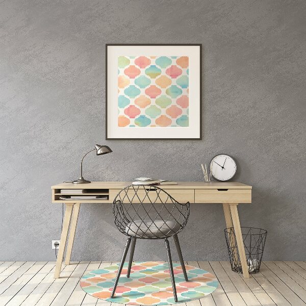 Desk chair mat colorful pattern