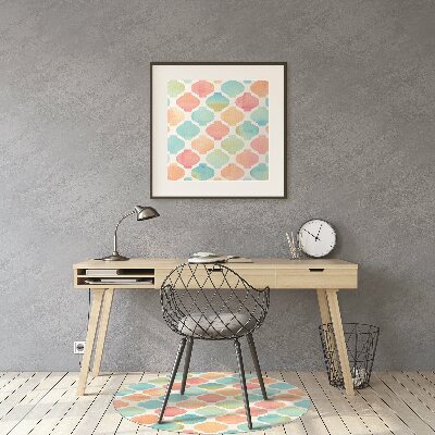 Desk chair mat colorful pattern