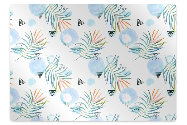 Office chair mat tropical pattern