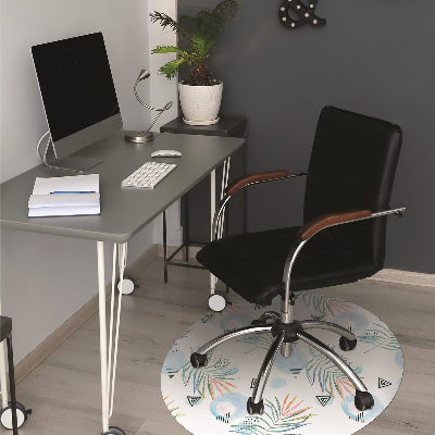 Office chair mat tropical pattern