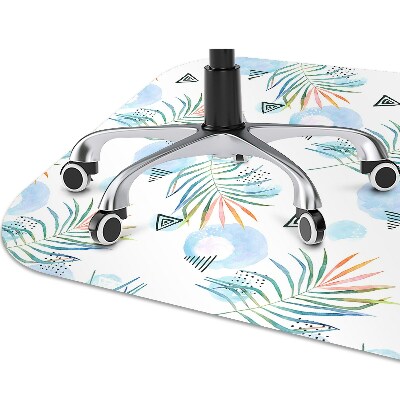 Office chair mat tropical pattern