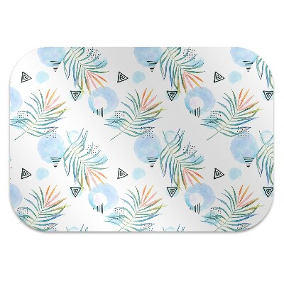 Office chair mat tropical pattern