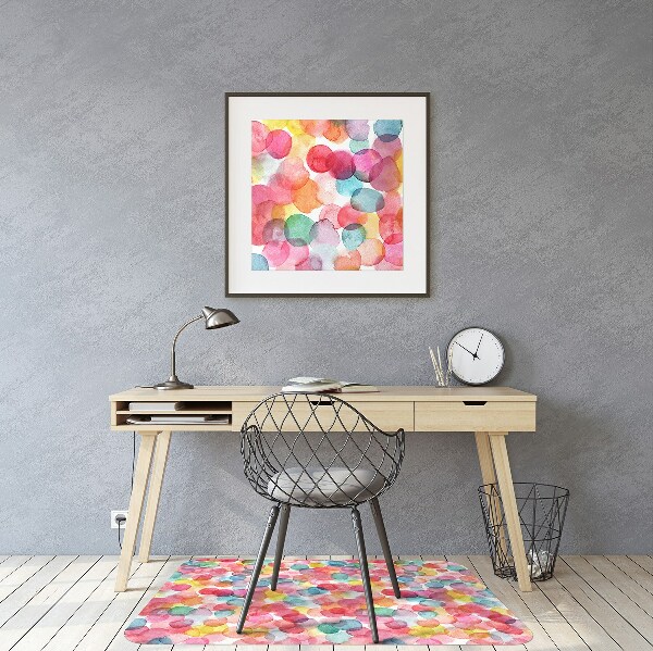 Chair mat floor panels protector colorful bubbles