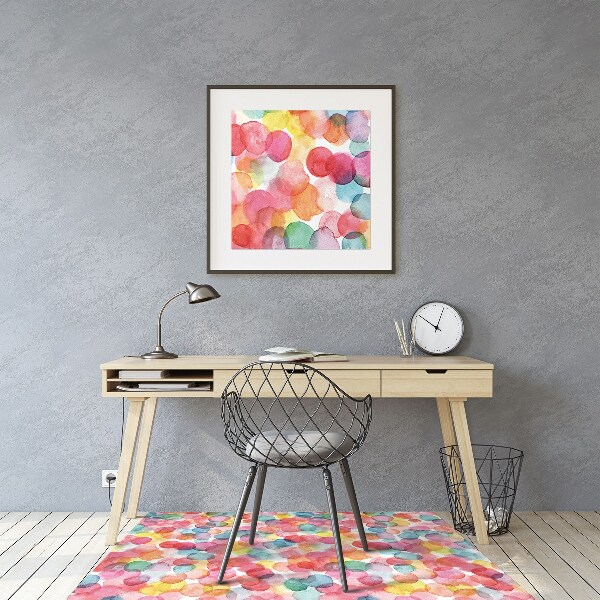 Chair mat floor panels protector colorful bubbles