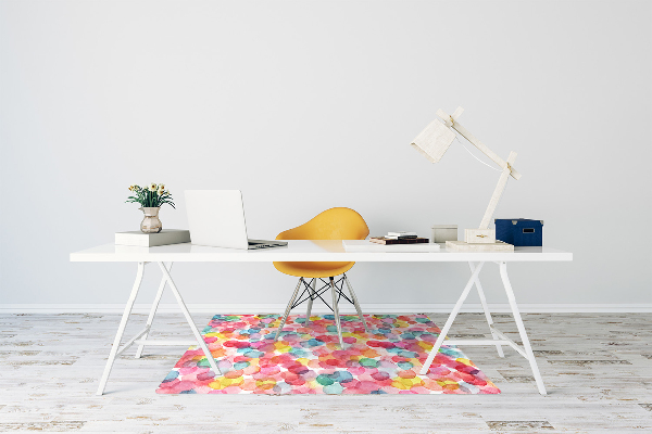 Chair mat floor panels protector colorful bubbles