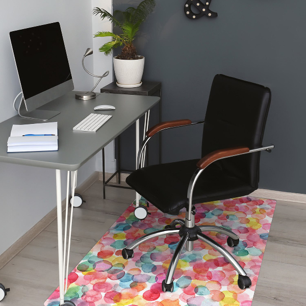Chair mat floor panels protector colorful bubbles