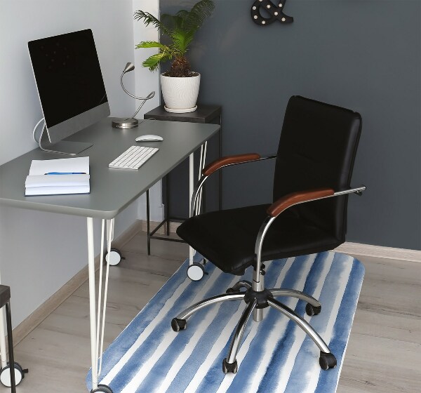 Office chair mat watercolor stripes