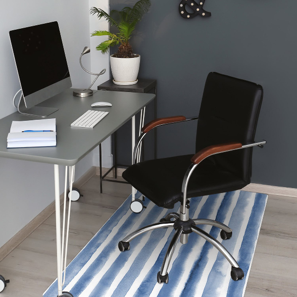 Office chair mat watercolor stripes
