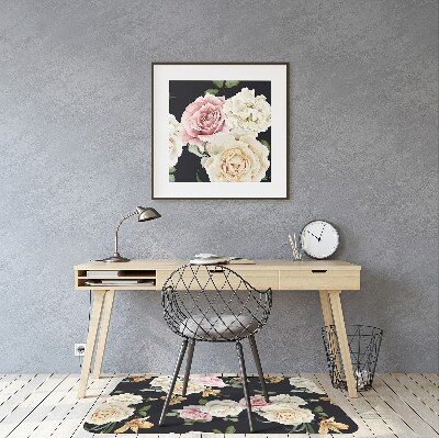 Computer chair mat Vintage roses