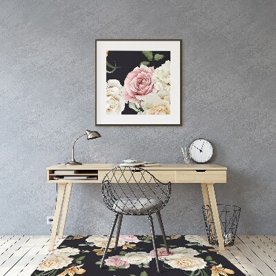 Computer chair mat Vintage roses