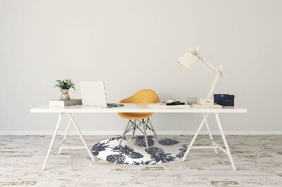 Desk chair mat gray pineapples
