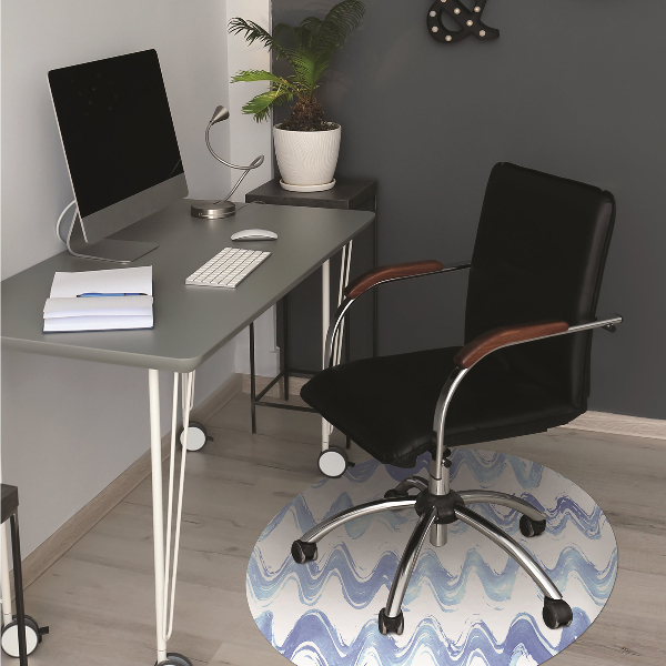 Desk chair mat waves watercolors