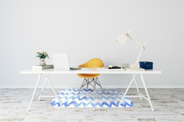 Desk chair mat waves watercolors