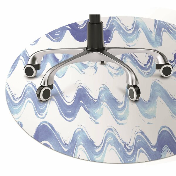 Desk chair mat waves watercolors