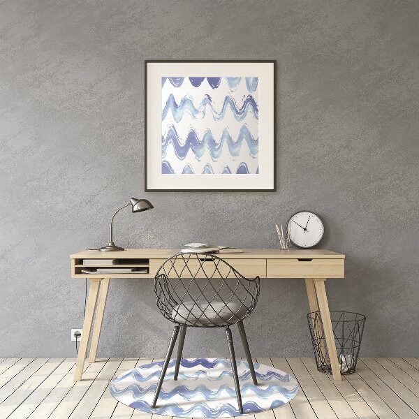 Desk chair mat waves watercolors