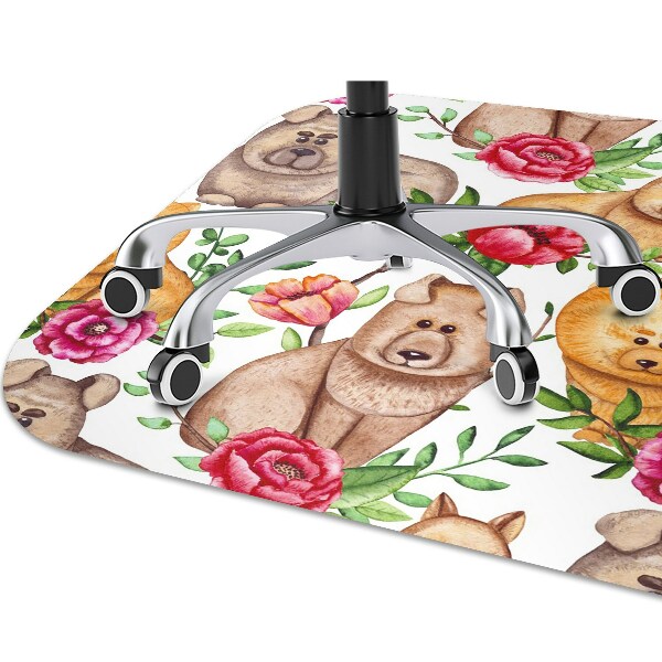 Desk chair mat Chow chow dogs