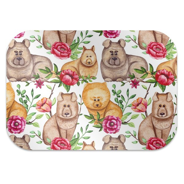 Desk chair mat Chow chow dogs