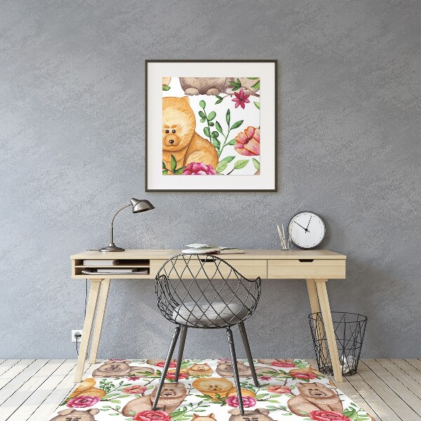 Desk chair mat Chow chow dogs