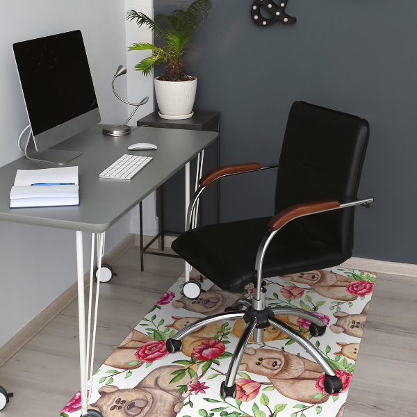 Desk chair mat Chow chow dogs