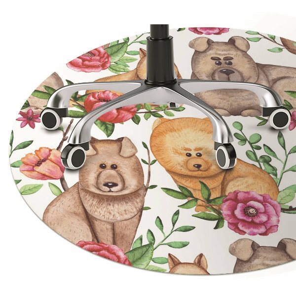Desk chair mat Chow chow dogs
