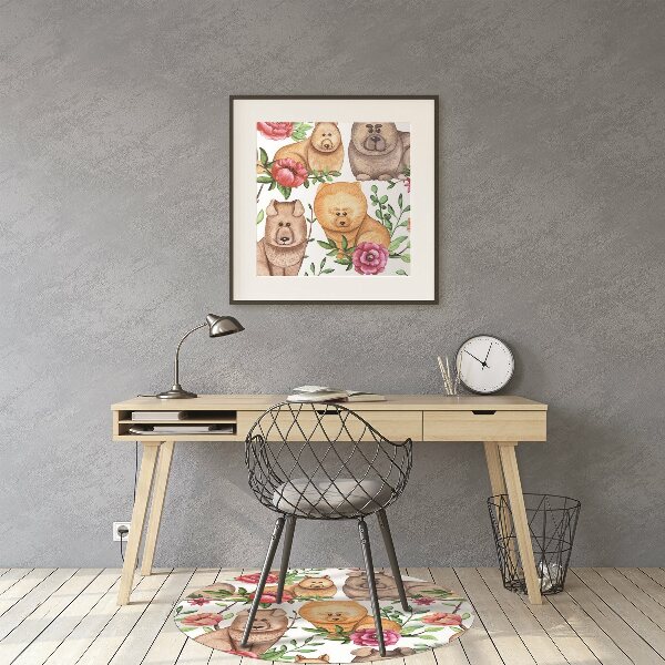 Desk chair mat Chow chow dogs