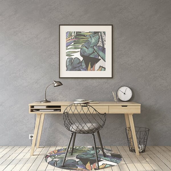 Office chair floor protector palm leaves