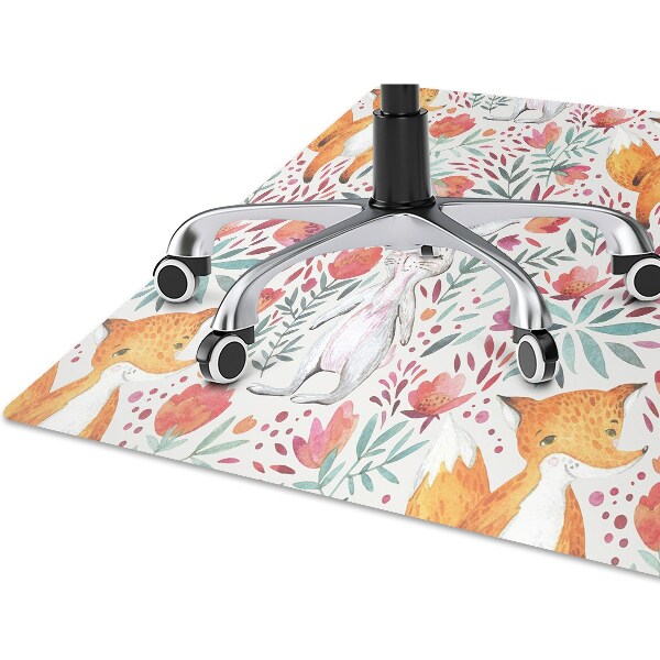 Computer chair mat Fox and rabbit
