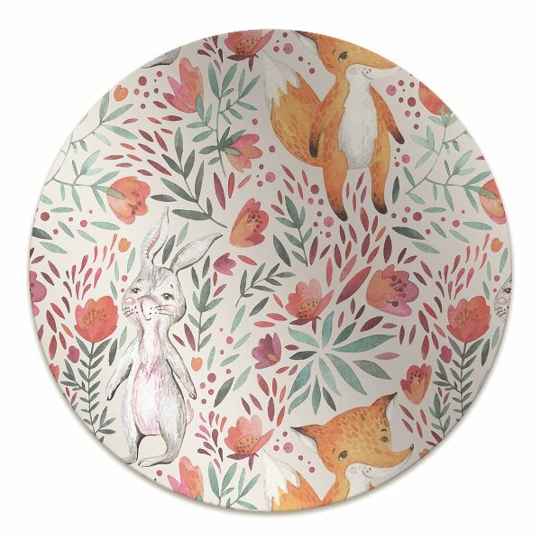 Computer chair mat Fox and rabbit