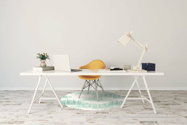 Computer chair mat painted forest