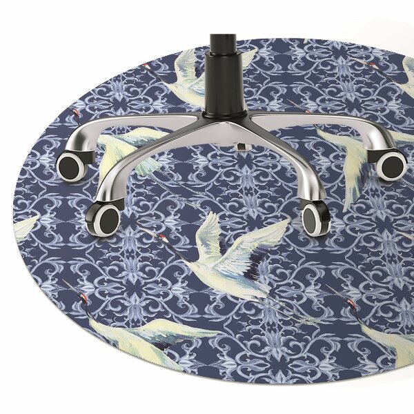 Chair mat floor panels protector Chinese cranes