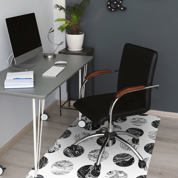 Office chair mat patterned Moon
